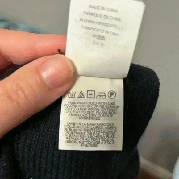 J. Crew Navy Long Knit Cashmere/Lambs Wool Blend Scarf w/ Tassels - Picture 8 of 10